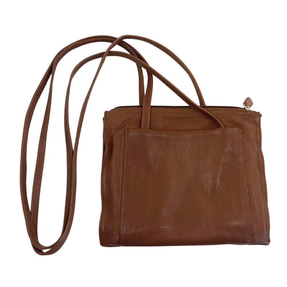 Womens Brown Leather Crossbody Purse Shoulder Bag Vtg Jd Ourse